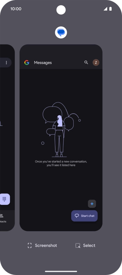 To end one running application, slide your finger upwards on the required application.