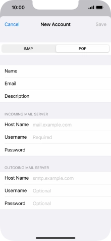 Press Host Name and key in the name of your email provider's incoming server.