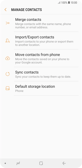 Press Import/Export contacts.
