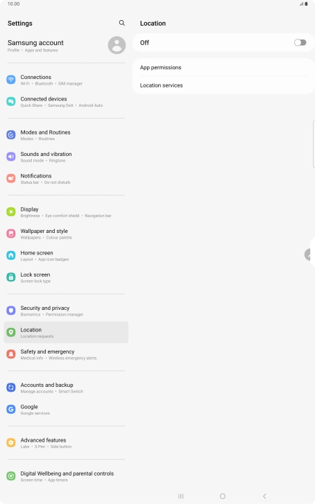 Press the indicator to turn the function on or off.