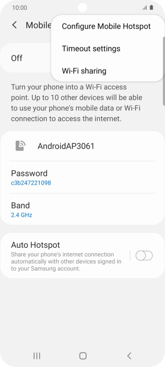 Press Configure Mobile Hotspot.