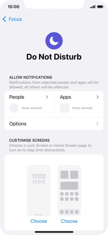 Press People and follow the instructions on the screen to select which contacts you would like to receive calls and notifications from when Do Not Disturb is turned on.