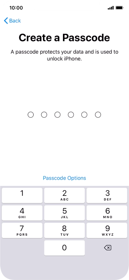 Press Passcode Options.