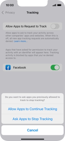 If you turn off the function, press the required setting.
