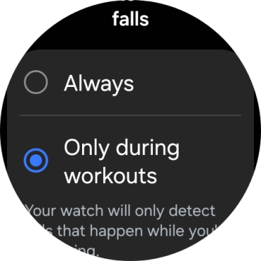 Press the required setting.