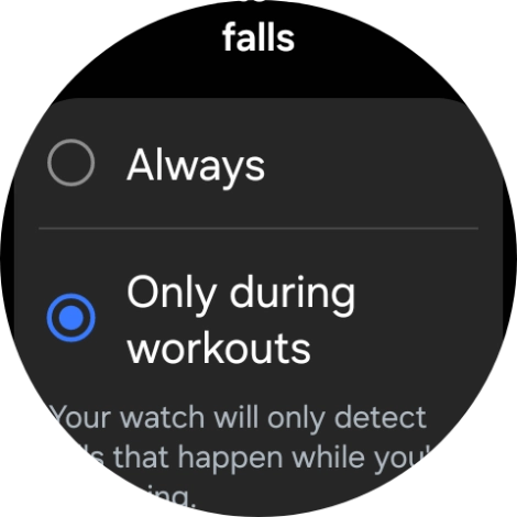 Press the required setting.