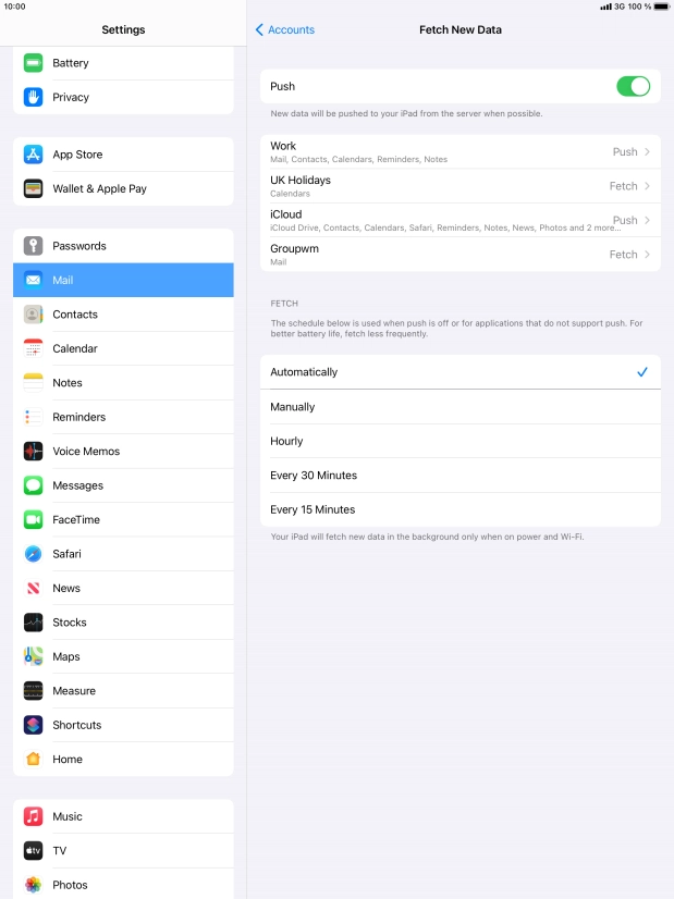 Press the indicator next to 