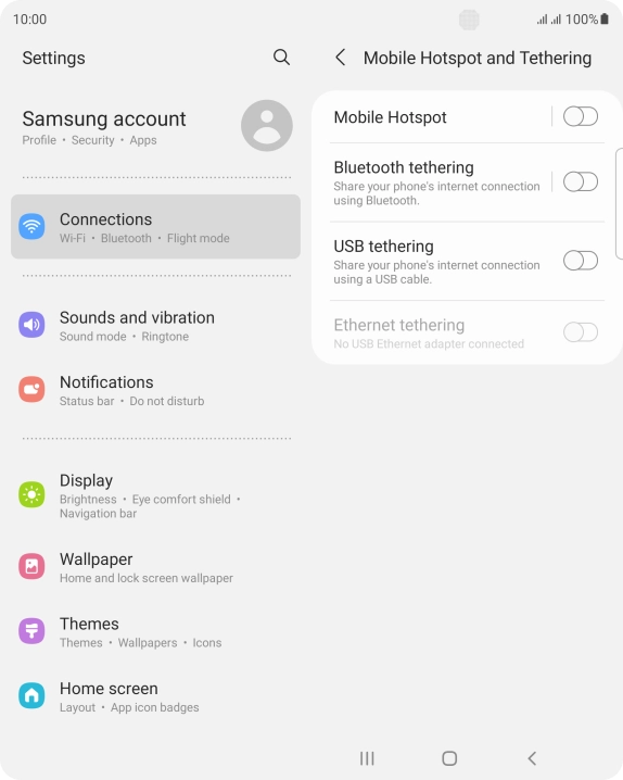 Press Mobile Hotspot.