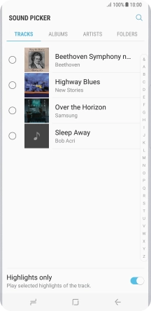 Press the required ring tones to hear them.