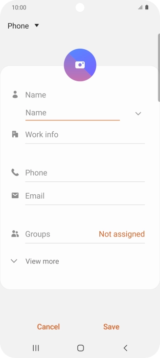 Press Name and key in the required name.
