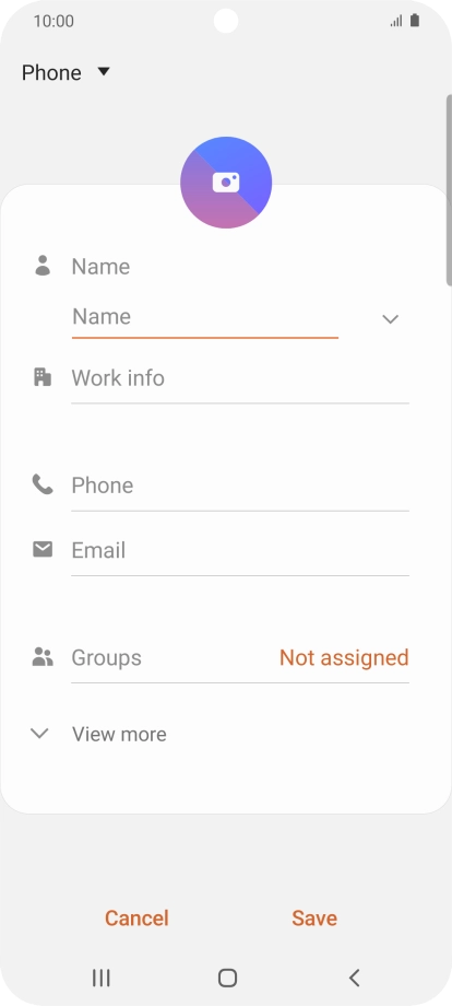 Press Name and key in the required name.