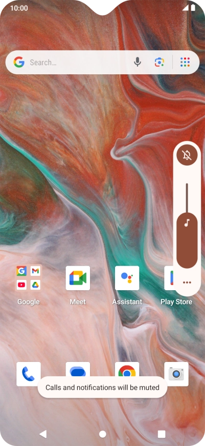 Press the silent mode icon.