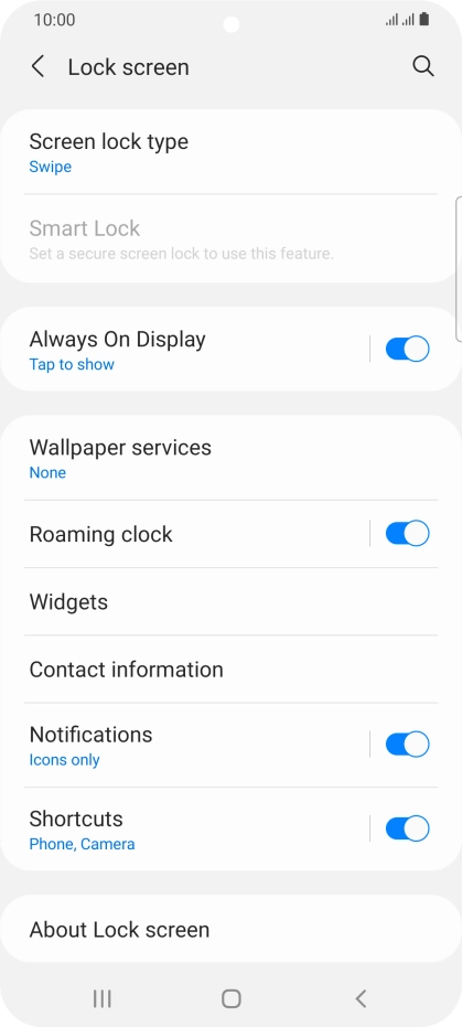 Press Screen lock type.