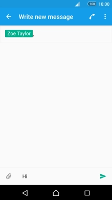 Press the send icon when you've finished your text message.