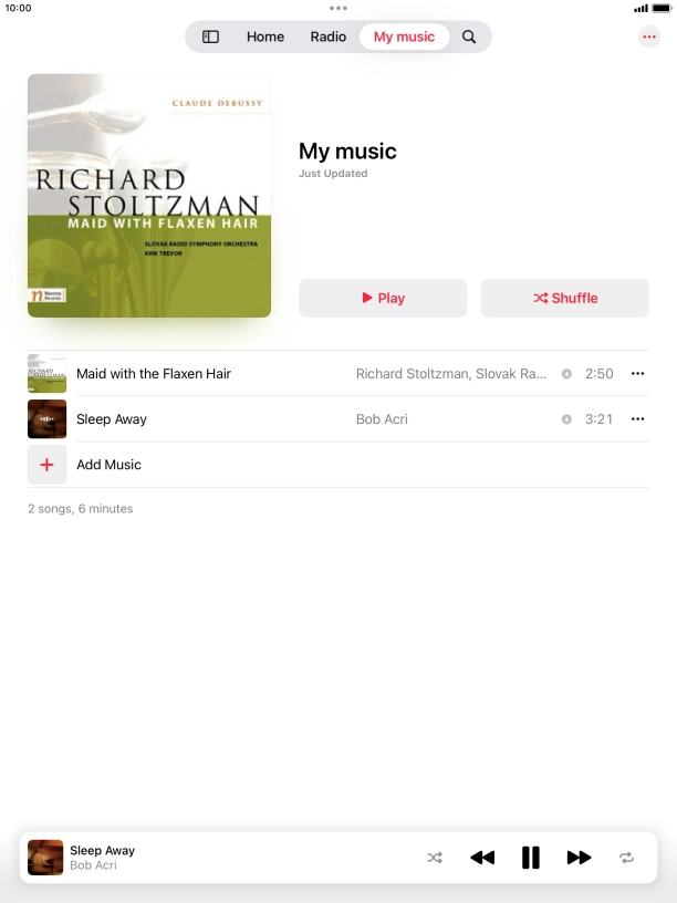 Press the song title.