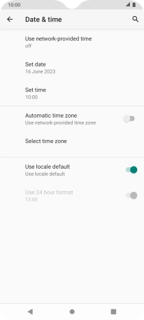 Press Use network-provided time.