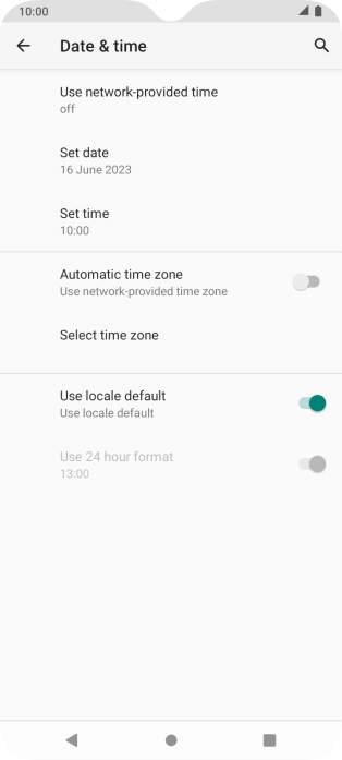 Press Use network-provided time.