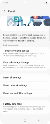 Press Factory data reset.