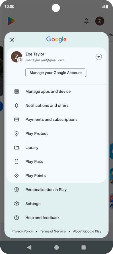 Press Manage apps and device.