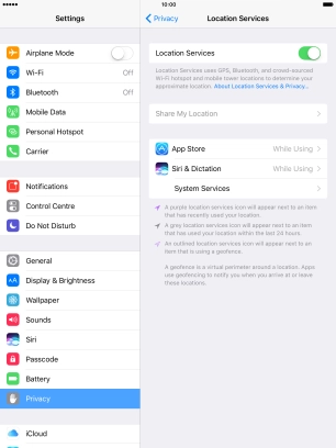 Press the required application.