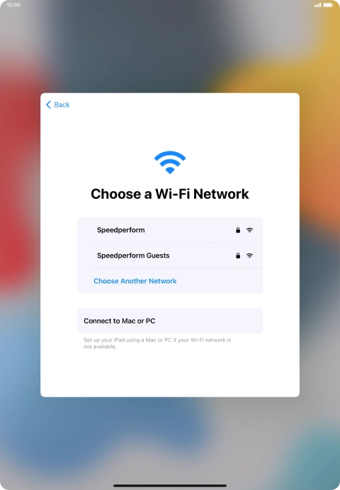 Press the required Wi-Fi network.