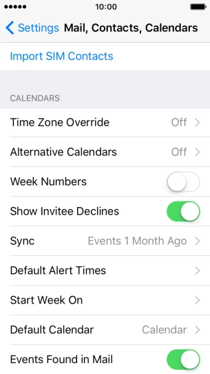 Press Import SIM Contacts.
