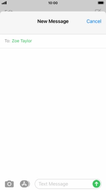 Press the text input field and write the text for your picture message.