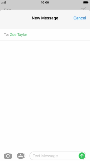 Press the text input field and write the text for your picture message.