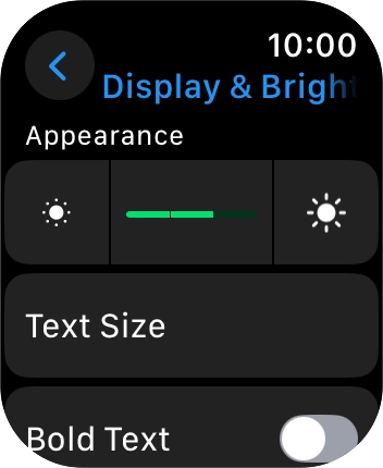 Press the brightness icons to set the required brightness.