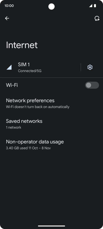 Press the settings icon.