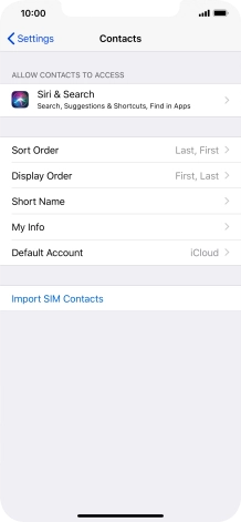 Press Import SIM Contacts.