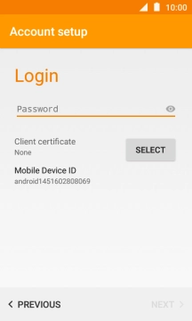 Press the text input field and key in the password for your email account.