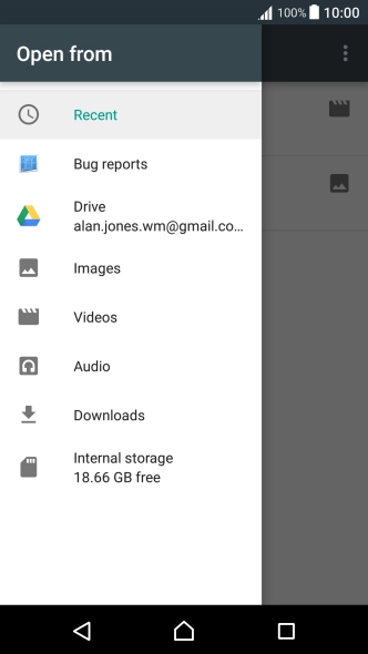 Press the required category and go to the required folder.