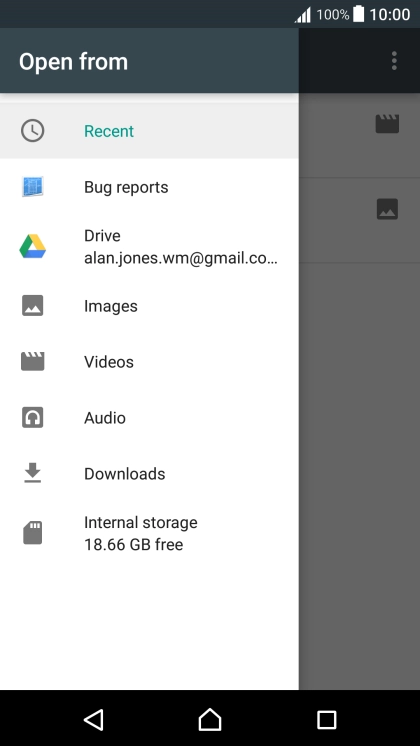 Press the required category and go to the required folder.