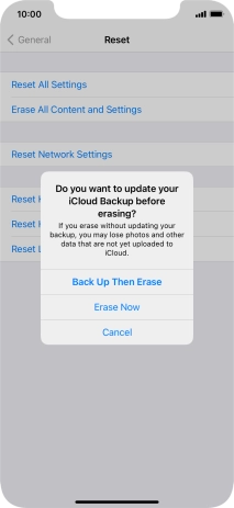 Press the required setting.