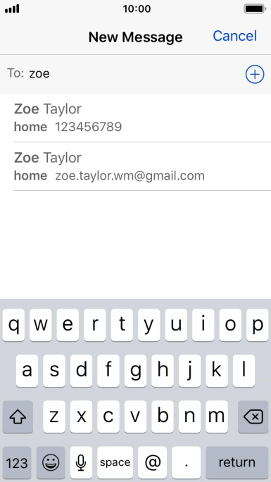 Press the required contact.