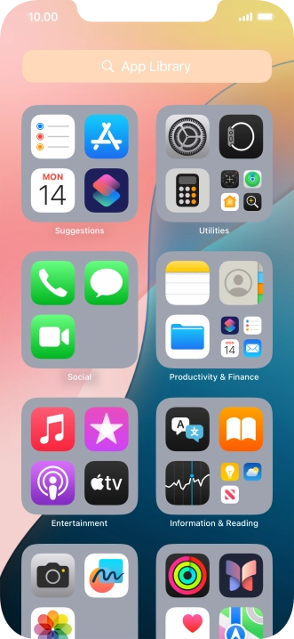 Press the required app.