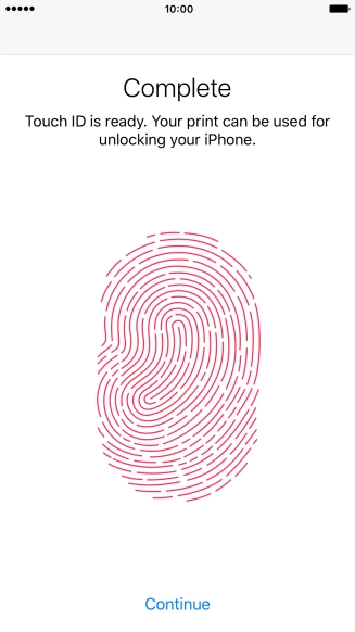 Press Continue. If you haven't previously selected a phone lock code, key in a code of your own choice twice.