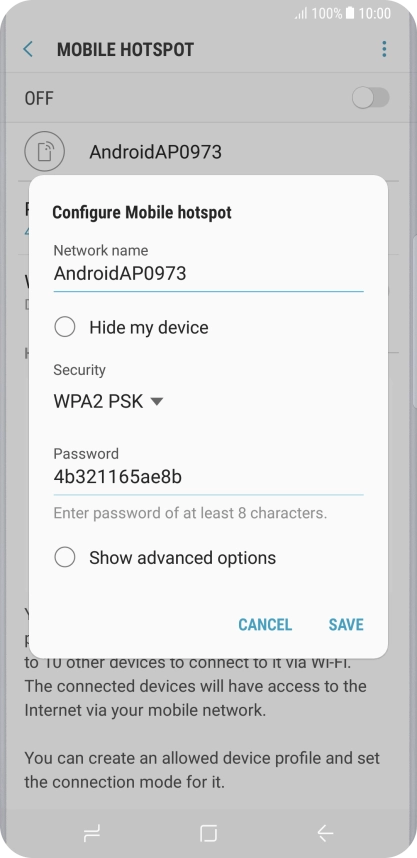 Press the field below 