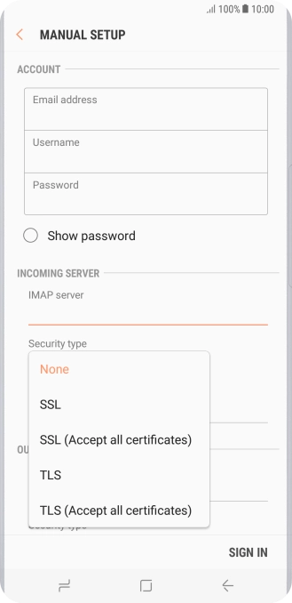 Press None to turn off the function.