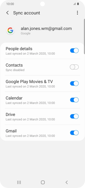 Press the indicator next to 