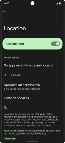 Press App location permissions.