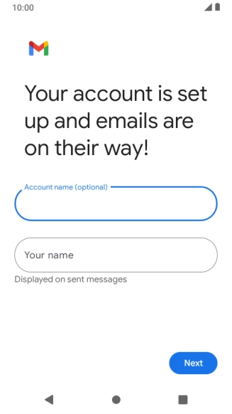 Press Your name and key in the required sender name.