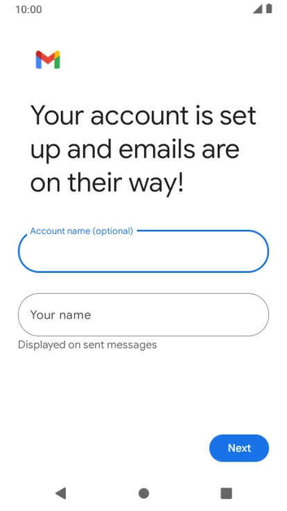 Press Your name and key in the required sender name.