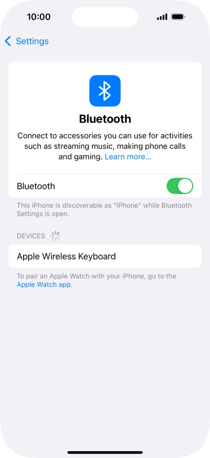 Press the required Bluetooth device and follow the instructions on the screen to pair the device with your phone.