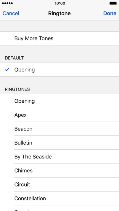 Press the required ring tones to hear them.