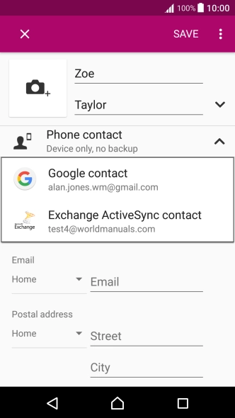Press Phone contact.
