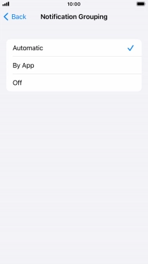 Press the required setting.