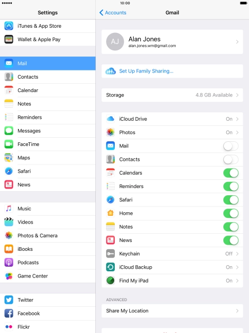 Press the indicator next to 