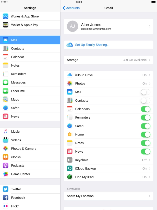 Press the indicator next to 